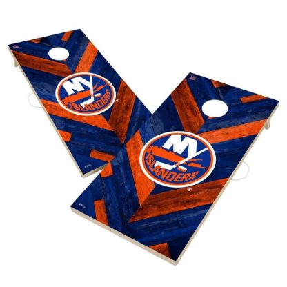 Lawn Games |  New York Islanders NHL Cornhole Board Set – Herringbone Design Lawn Games Lawn Games