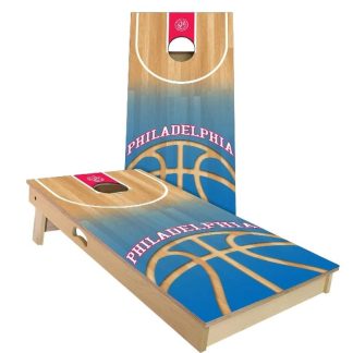 Lawn Games |  Philadelphia Basketball Outdoor Cornhole Game (Choose Wraps or Boards) Lawn Games Lawn Games