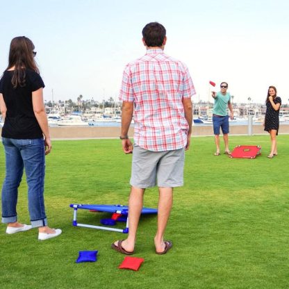 Lawn Games |  Portable PVC Framed CornHole Game Set with 8 Bean Bags and Carrying Case Lawn Games Lawn Games