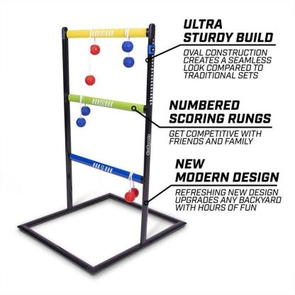 Lawn Games |  Pro Grade Ladder Toss Indoor / Outdoor Game Set with 6 Soft Rubber Bolo Balls Lawn Games Lawn Games