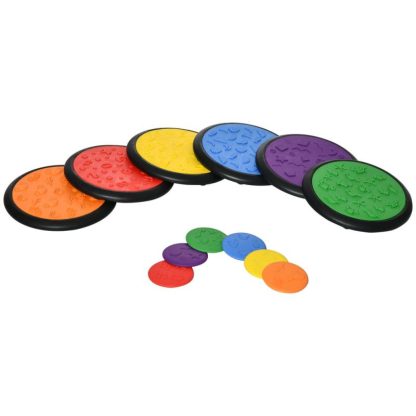 Lawn Games |  Qaba Blindfolded and Barefoot Tactile Discs, Sensory Discs for Kids, Sensory Toy Matching Game, Early Learning Toy for Ages 3-8 Lawn Games Blue