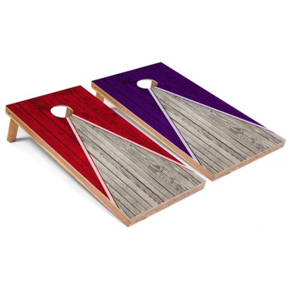 Lawn Games |  Red and Purple Pyramid Outdoor Cornhole Set Lawn Games Lawn Games