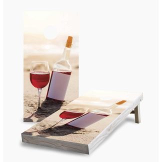 Lawn Games |  Red Wine Bottle Cornhole Game (Choose Wraps or Boards) Lawn Games Lawn Games