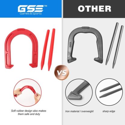 Lawn Games |  Rubber Horseshoe Game Set for Kids & Adults. Horseshoe Throwing Game for Indoor and Outdoor Playing – Rubber Horseshoe Set Lawn Games Lawn Games