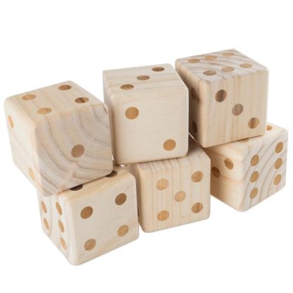 Lawn Games |  Set of 2 Outdoor Games – Wood Blocks Stacking Game and Large Dice Set Lawn Games Lawn Games