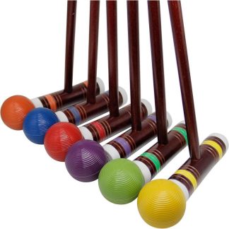 Lawn Games |  Six Player Deluxe Croquet Set with Wooden Mallets Lawn Games Lawn Games