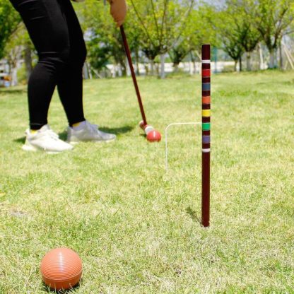 Lawn Games |  Six Player Deluxe Croquet Set with Wooden Mallets Lawn Games Lawn Games