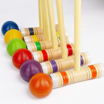 Lawn Games |  Six Player Deluxe Croquet Set with Wooden Mallets Lawn Games Lawn Games