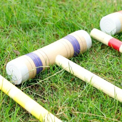 Lawn Games |  Six Player Deluxe Croquet Set with Wooden Mallets Lawn Games Lawn Games