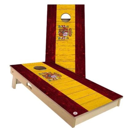 Lawn Games |  Spain Flag Outdoor Cornhole Game (Choose Wraps or Boards) Lawn Games Lawn Games