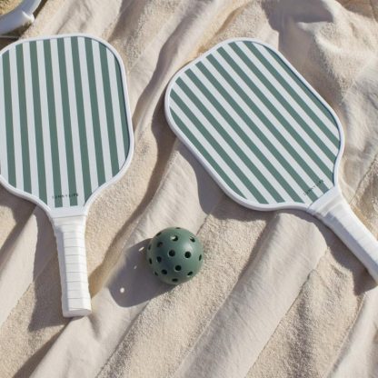 Lawn Games |  Sunnylife: Pickleball Set W/ 2 Carbon Fiber Bats & Ball, The Vacay Olive Lawn Games Lawn Games