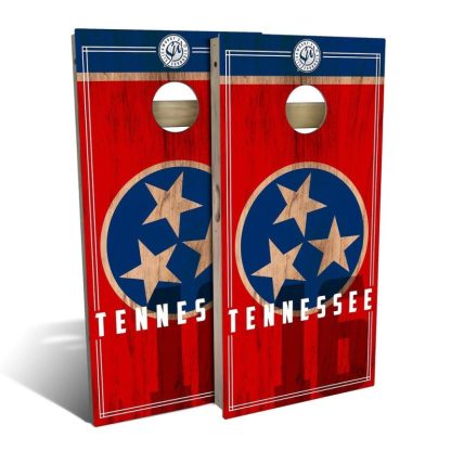 Lawn Games |  Tennessee State Flag 2.0 Outdoor Cornhole Game (Choose Wraps or Boards) Lawn Games Lawn Games