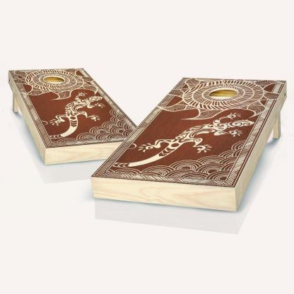 Lawn Games |  Tribal Lizard Rosewood Outdoor Cornhole Board Game Set Lawn Games Lawn Games