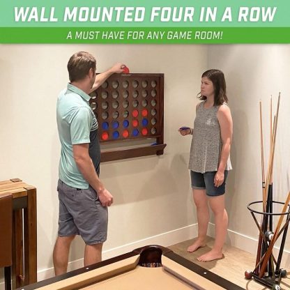 Lawn Games |  Wall Mounted Giant 4 in a Row Game | Jumbo 4 Connect Family Fun with Coins Lawn Games Black