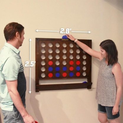 Lawn Games |  Wall Mounted Giant 4 in a Row Game | Jumbo 4 Connect Family Fun with Coins Lawn Games Black