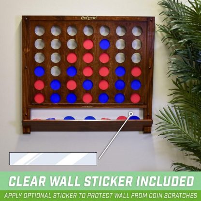 Lawn Games |  Wall Mounted Giant 4 in a Row Game | Jumbo 4 Connect Family Fun with Coins Lawn Games Black