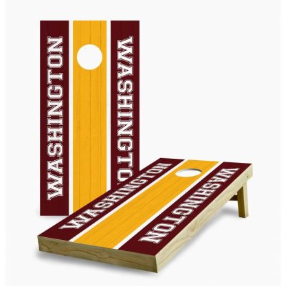 Lawn Games |  Washington Commanders Striped Cornhole Game (Choose Wraps or Boards) Lawn Games Lawn Games