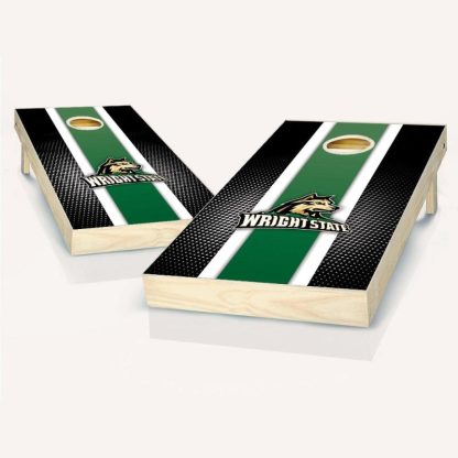 Lawn Games |  Wright State Striped Outdoor Cornhole Board Set Lawn Games Lawn Games