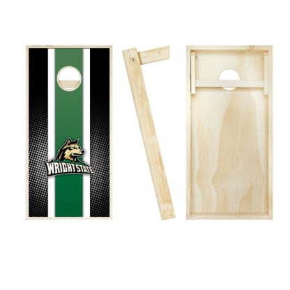 Lawn Games |  Wright State Striped Outdoor Cornhole Board Set Lawn Games Lawn Games