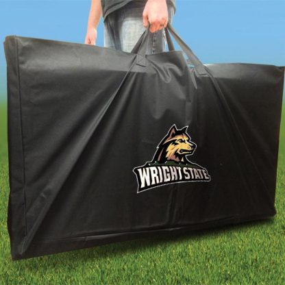 Lawn Games |  Wright State Striped Outdoor Cornhole Board Set Lawn Games Lawn Games