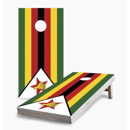 Lawn Games |  Zimbabwe Flag Cornhole Game (Choose Wraps or Boards) Lawn Games Lawn Games