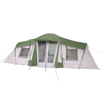 Outdoor Play |  10-Person Vacation Tent, with Shade Awning Outdoor Play Green