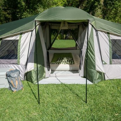 Outdoor Play |  10-Person Vacation Tent, with Shade Awning Outdoor Play Green