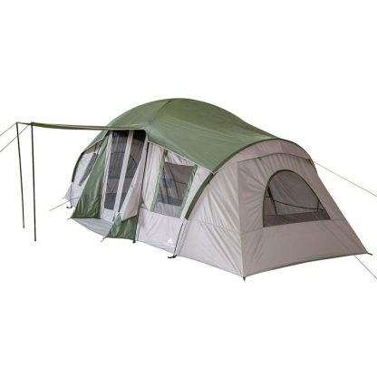 Outdoor Play |  10-Person Vacation Tent, with Shade Awning Outdoor Play Green