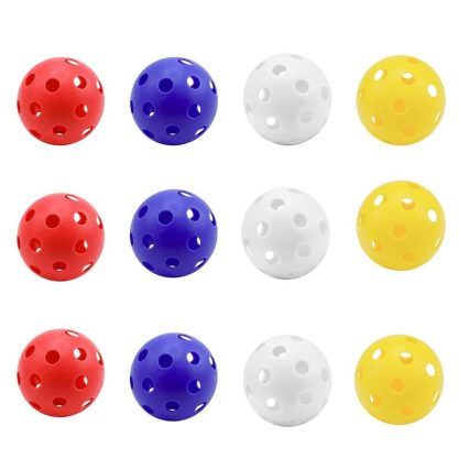 Outdoor Play |  12-Pack Indoor/Outdoor Plastic Hollow Practice Golf Balls, Airflow Training Golf Balls Outdoor Play Outdoor Play