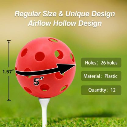 Outdoor Play |  12-Pack Indoor/Outdoor Plastic Hollow Practice Golf Balls, Airflow Training Golf Balls Outdoor Play Outdoor Play