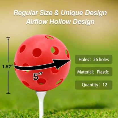 Outdoor Play |  12-Pack Indoor/Outdoor Plastic Hollow Practice Golf Balls, Airflow Training Golf Balls Outdoor Play Outdoor Play