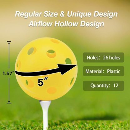 Outdoor Play |  12-Pack Indoor/Outdoor Plastic Hollow Practice Golf Balls, Airflow Training Golf Balls Outdoor Play Outdoor Play