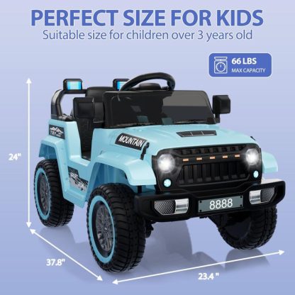 Outdoor Play |  12V Kids Ride on Truck Car, 4 Wheel Electric Vehicles Remote Control Outdoor Play Outdoor Play