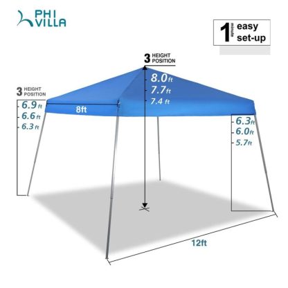 Outdoor Play |  12×12′ Canopy with One Sidewalls UV Block Sun Shade Canopy Gazebo for Patio Outdoor Outdoor Play Outdoor Play