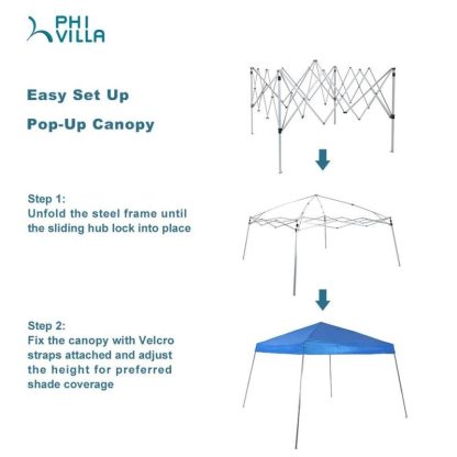 Outdoor Play |  12×12′ Canopy with One Sidewalls UV Block Sun Shade Canopy Gazebo for Patio Outdoor Outdoor Play Outdoor Play