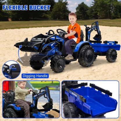 Outdoor Play |  24V 3 in 1 Ride on Tractor, Excavator & Bulldozer Outdoor Play Outdoor Play