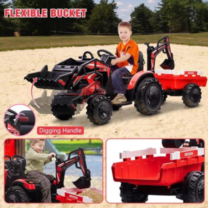 Outdoor Play |  24V 3 in 1 Ride on Tractor, Excavator & Bulldozer Outdoor Play Outdoor Play