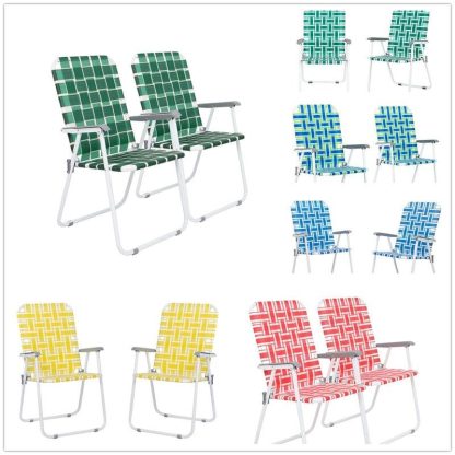 Outdoor Play |  2pcs Beach Chair Steel Tube PP Webbing Bearing 120kg Multiple Color Outdoor Play Outdoor Play