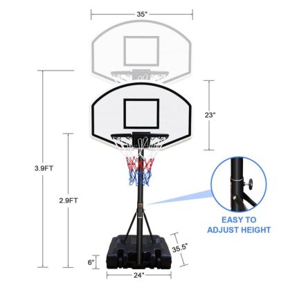 Outdoor Play |  3.1-4.7ft Outdoor Portable Poolside Swimming Pool Basketball Hoop System Outdoor Play Outdoor Play