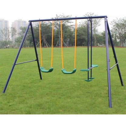 Outdoor Play |  3-in-1 Outdoor Playground Equipment Kids Swing Sets w/Swings & Glider Outdoor Play Outdoor Play