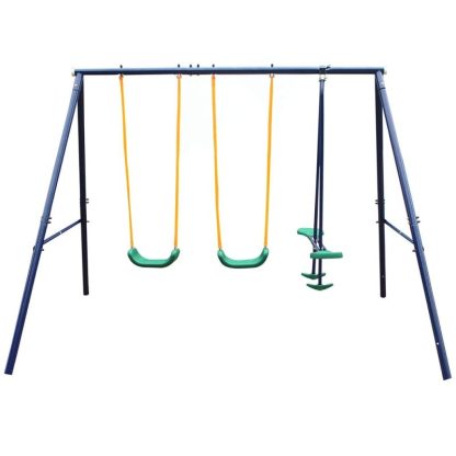 Outdoor Play |  3-in-1 Outdoor Playground Equipment Kids Swing Sets w/Swings & Glider Outdoor Play Outdoor Play