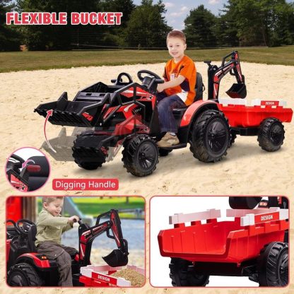 Outdoor Play |  3 in 1 Ride on Tractor, Excavator & Bulldozer Outdoor Play Outdoor Play