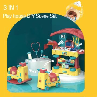 Outdoor Play |  3 in 1 Toddler Kids Tool Bench Set with 254pcs Pretend Play Tools and Realistic Accessories Outdoor Play Outdoor Play