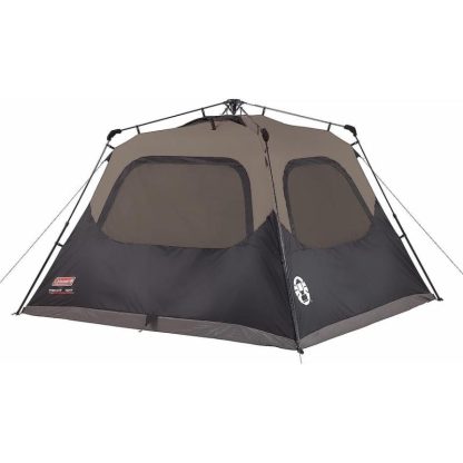 Outdoor Play |  4 Person Camping Tent with Instant Setup, Double-Thick Fabric Tent Outdoor Play ‎Brown-Black