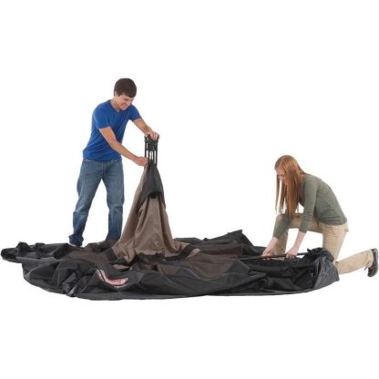 Outdoor Play |  4 Person Camping Tent with Instant Setup, Double-Thick Fabric Tent Outdoor Play ‎Brown-Black