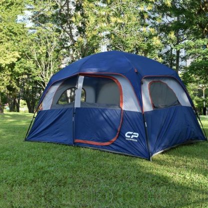 Outdoor Play |  6-Person Double Layer Portable Camping Tent with Top Rainfly, 4 Large Mesh Window & Carry Bag – 11ft×7ft Outdoor Play Brown/Blue/Dark Green/Green/Olive/Red/Sky Blue