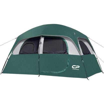 Outdoor Play |  6-Person Double Layer Portable Camping Tent with Top Rainfly, 4 Large Mesh Window & Carry Bag – 11ft×7ft Outdoor Play Brown/Blue/Dark Green/Green/Olive/Red/Sky Blue