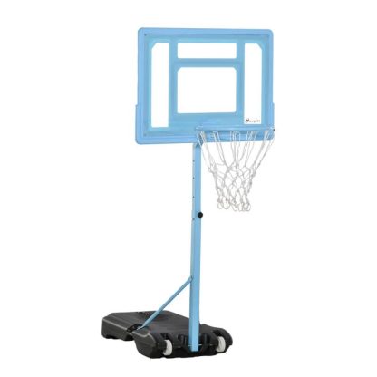 Outdoor Play |  63″ – 70.75″ H Adjustable Basketball Hoop and Base with Reinforced Rim & Net & Wheeled Water/Sand Base, Blue Outdoor Play Outdoor Play