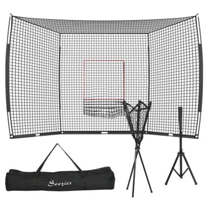 Outdoor Play |  Baseball Net with Strike Zone, Tee, Caddy and Carry Bag for Pitching and Hitting, Portable Softball Outdoor Play Outdoor Play