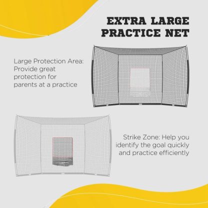 Outdoor Play |  Baseball Net with Strike Zone, Tee, Caddy and Carry Bag for Pitching and Hitting, Portable Softball Outdoor Play Outdoor Play